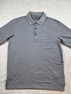 Men's Gray Short-Sleeve Polo with Chest Pocket